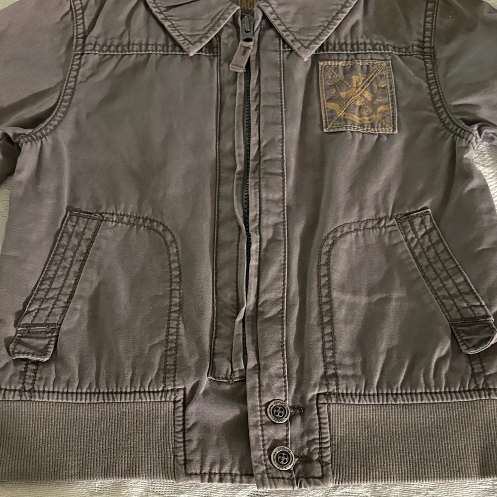 Gently Loved Genuine Kids OshKosh Kids Gray /Olive Greenish Jean Jacket